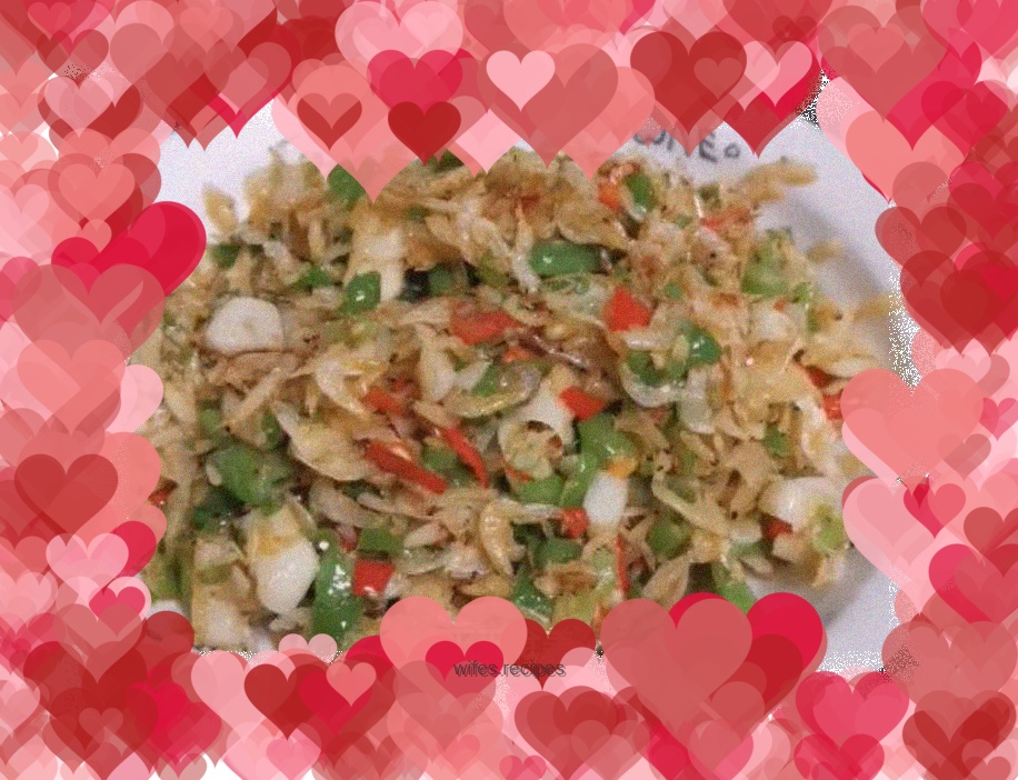 Fried shrimp skin with double peppers