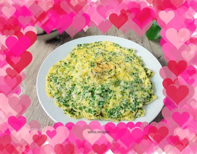 Omelette with clam leaves