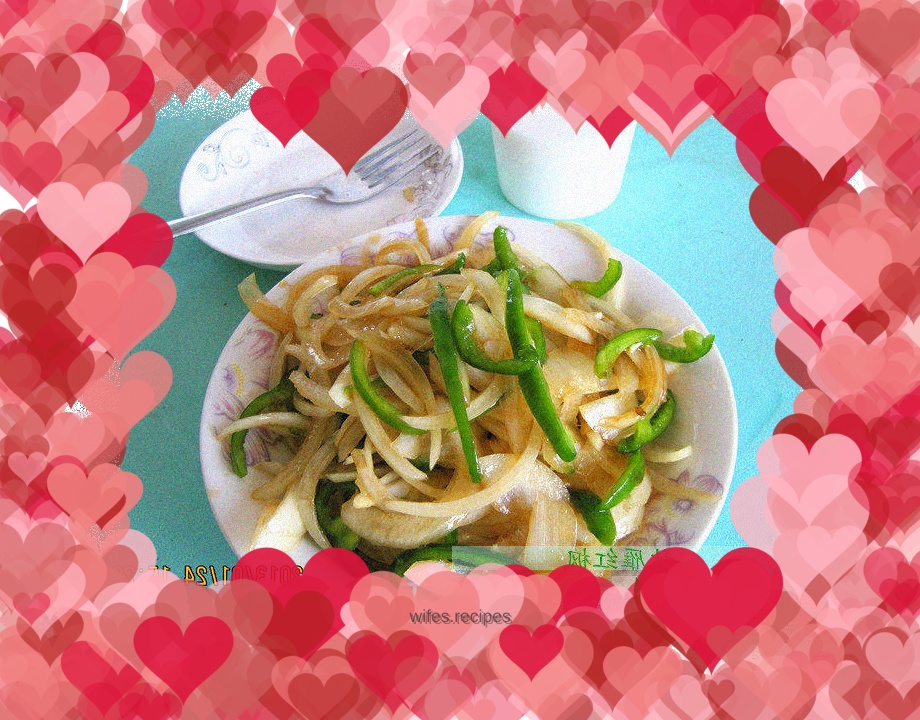 Home-cooked food------clean onions in oyster sauce