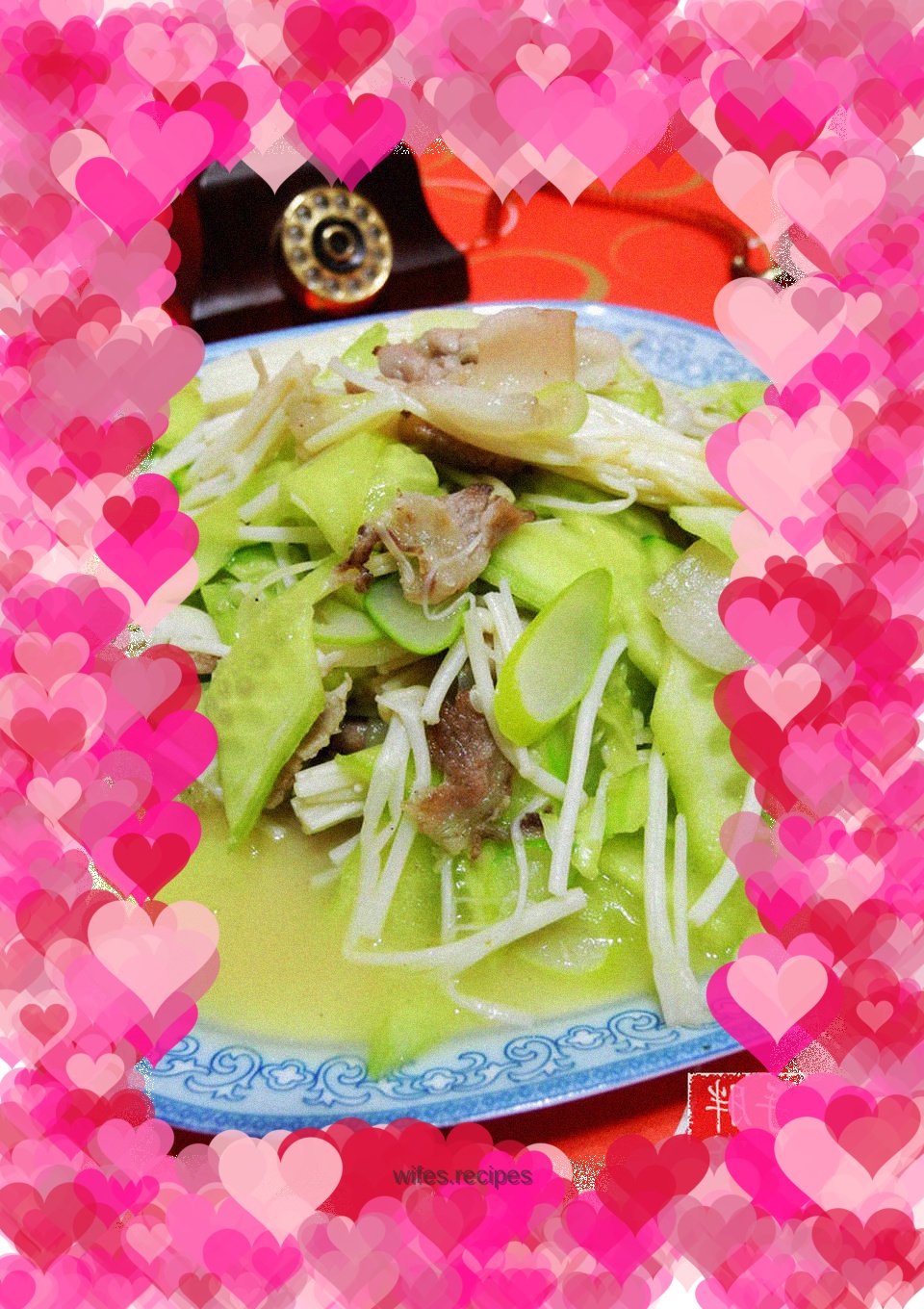 Stir-fried Cucumber and Enoki Mushrooms