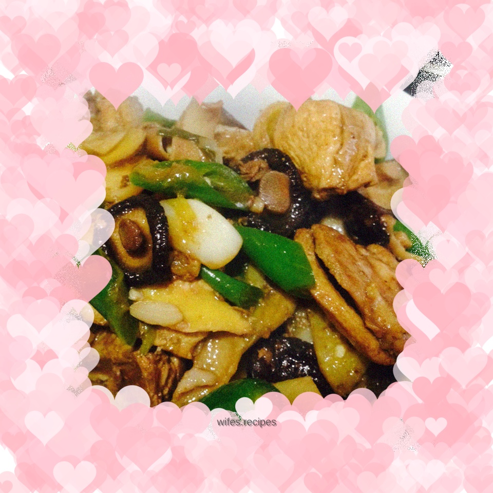 Homemade Chicken Stewed with Mushrooms