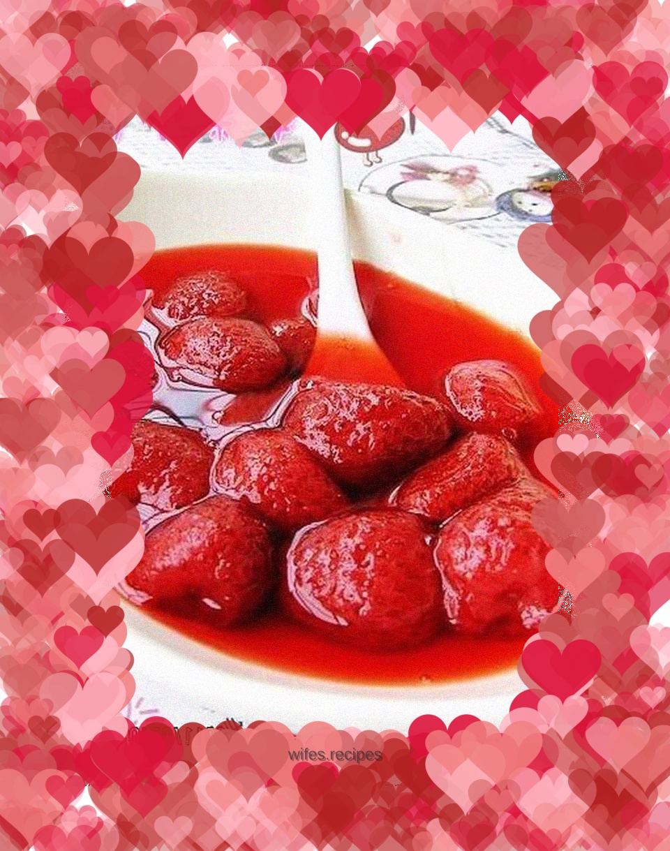 Strawberries in sugar water