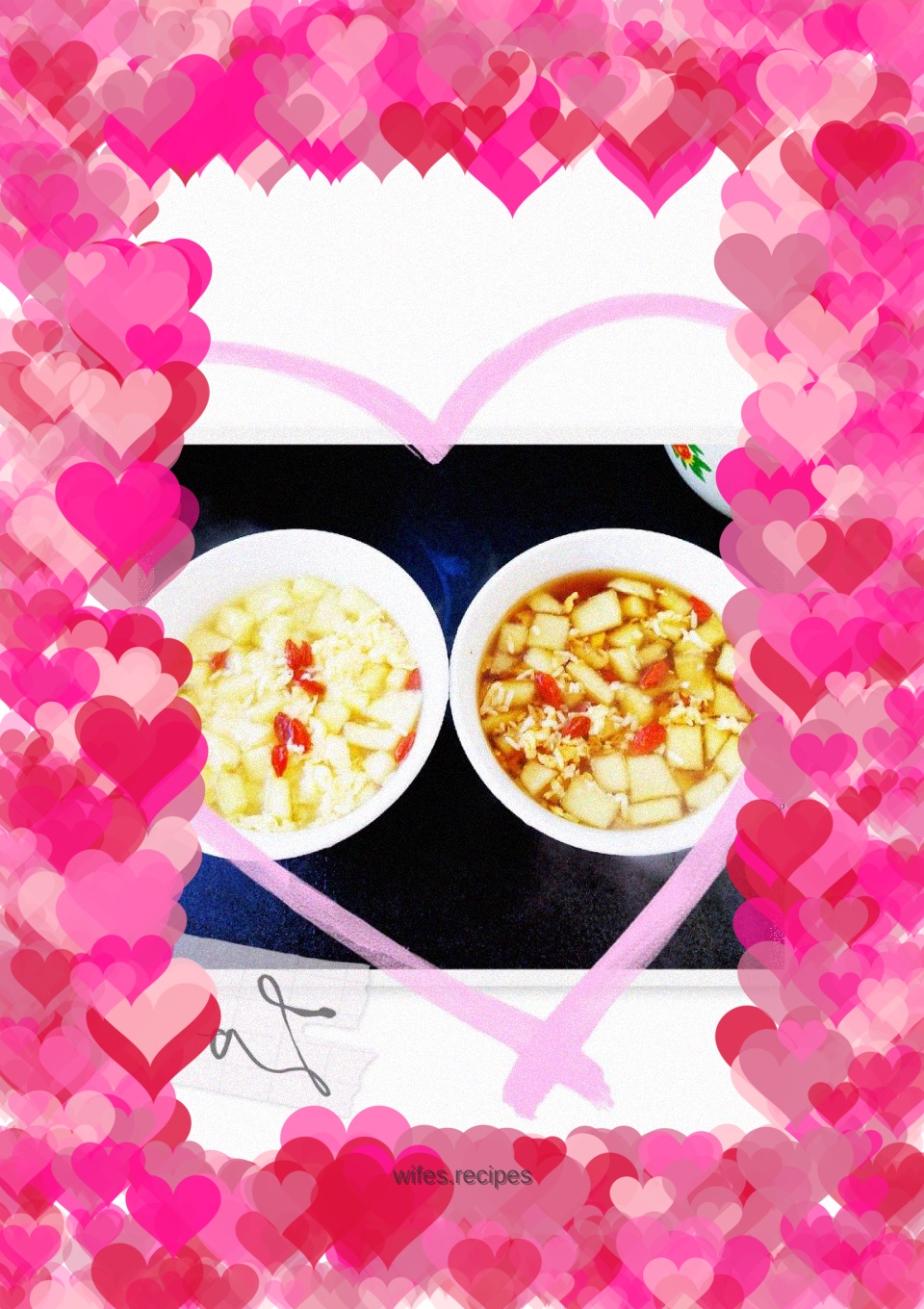 Apple Rice Wine Egg Soup