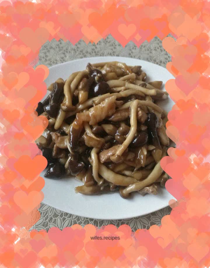 Stir-fried Pork Slices with Two Bacteria