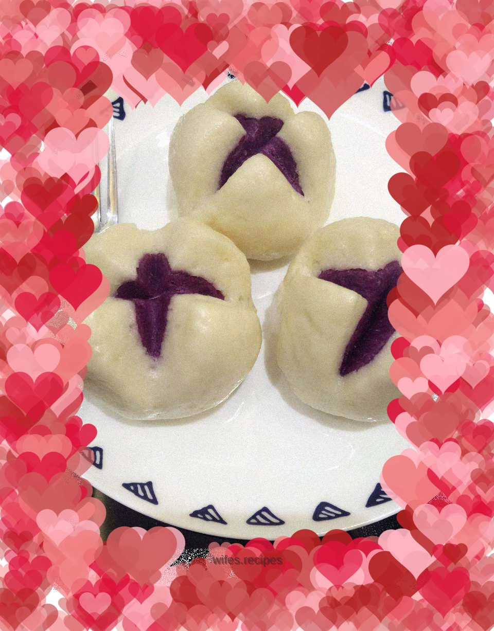 Purple Sweet Potato Blossom Steamed Buns