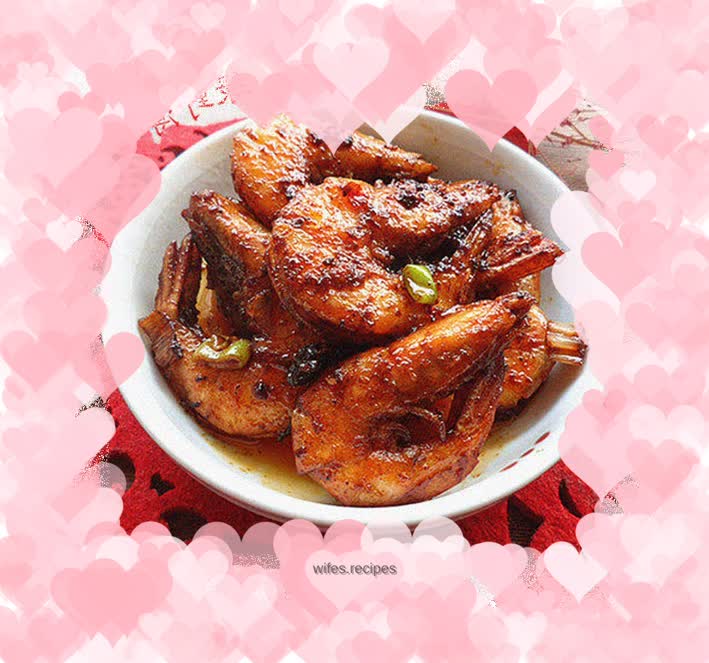 Spicy open-back shrimp