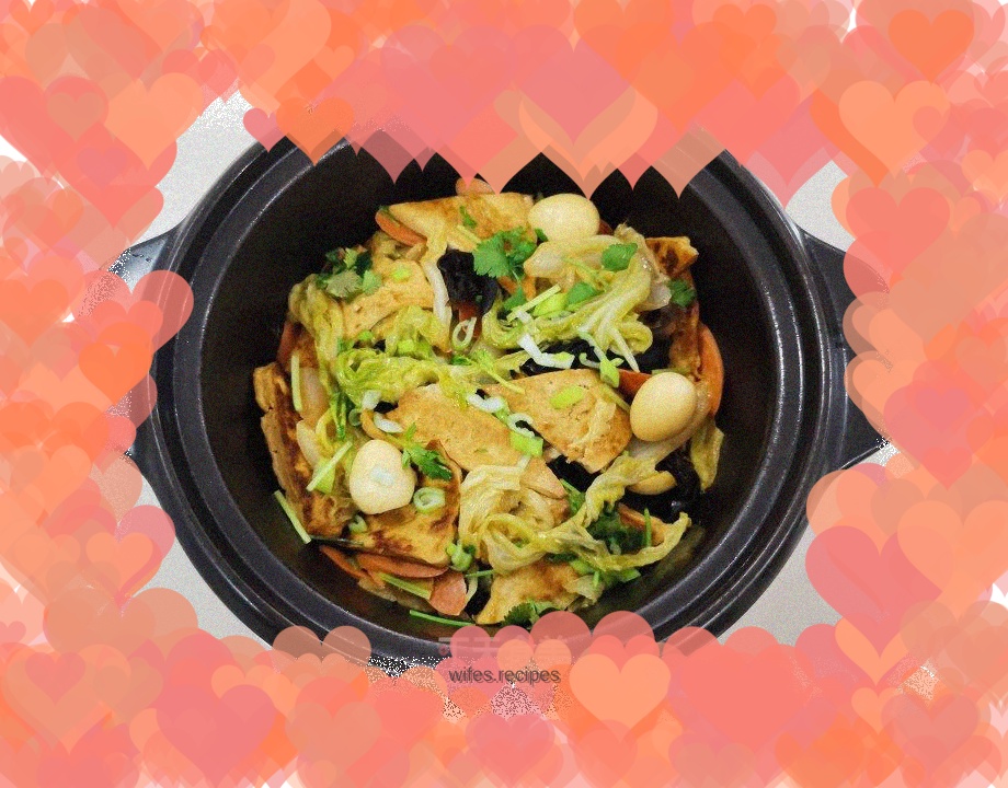 Casserole with cabbage and tofu