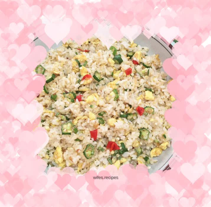 Okra and egg fried rice