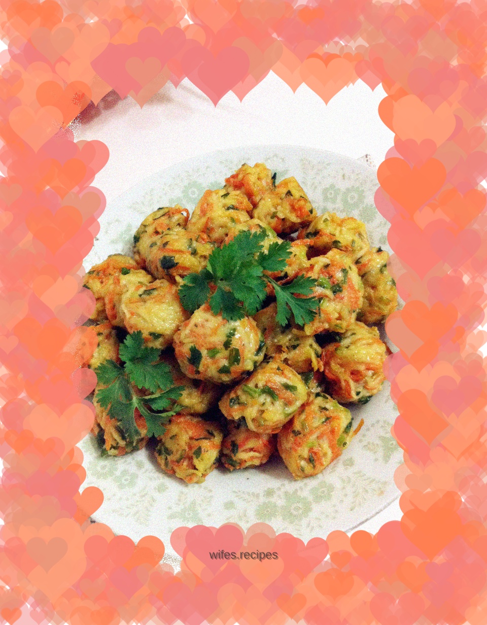 Lotus root and carrot meatballs