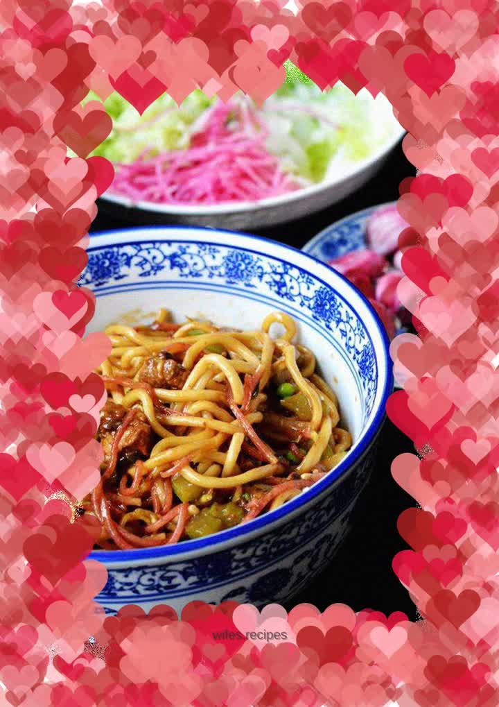 The traditional recipe of old Beijing noodles with soybean paste