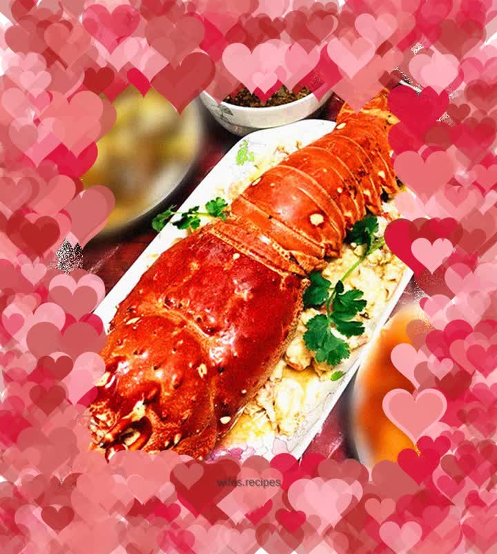 Red auspicious dish - steamed lobster