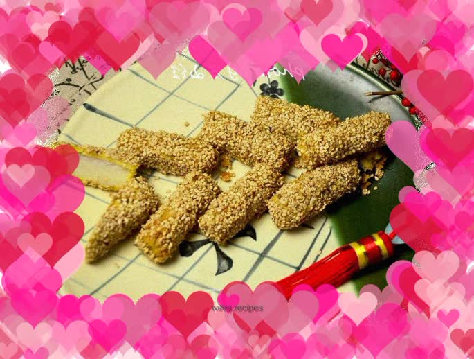 Crispy yam roll and firecracker