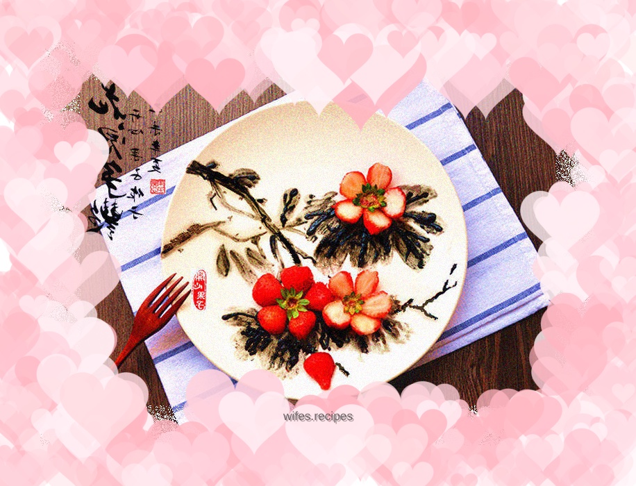 Creative plating with strawberries