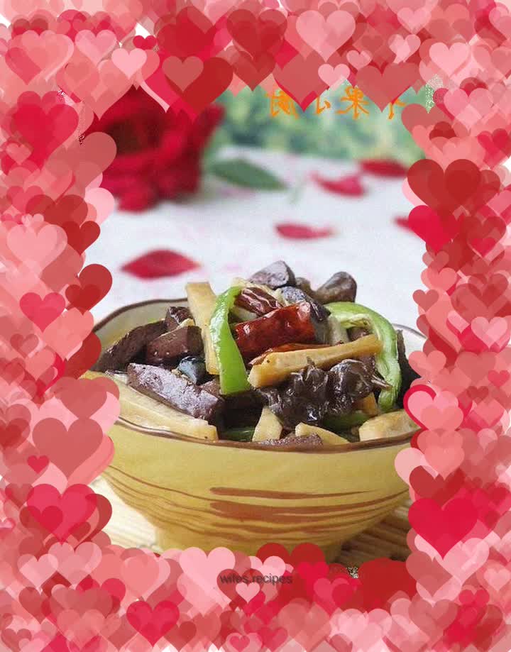 Stir-fried Dried Tofu with Pork Blood