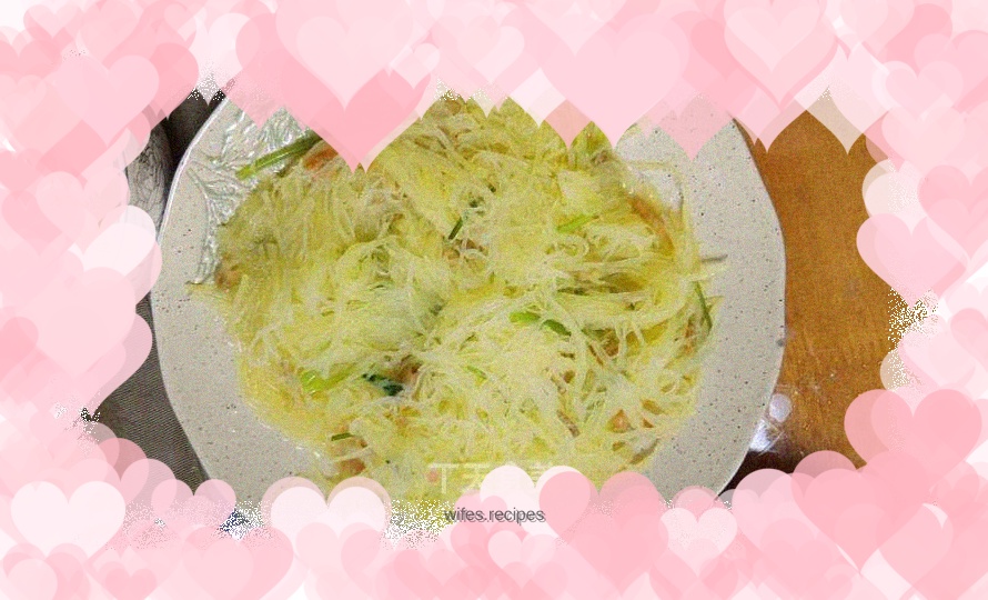 Fried Shrimp and Shredded Potatoes
