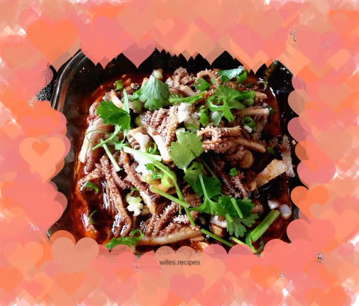 Cold red oil beef louvers