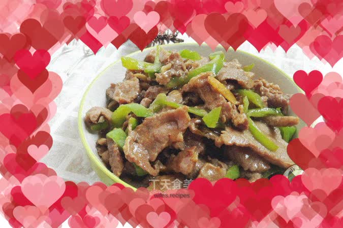 Stir-fried beef with green pepper