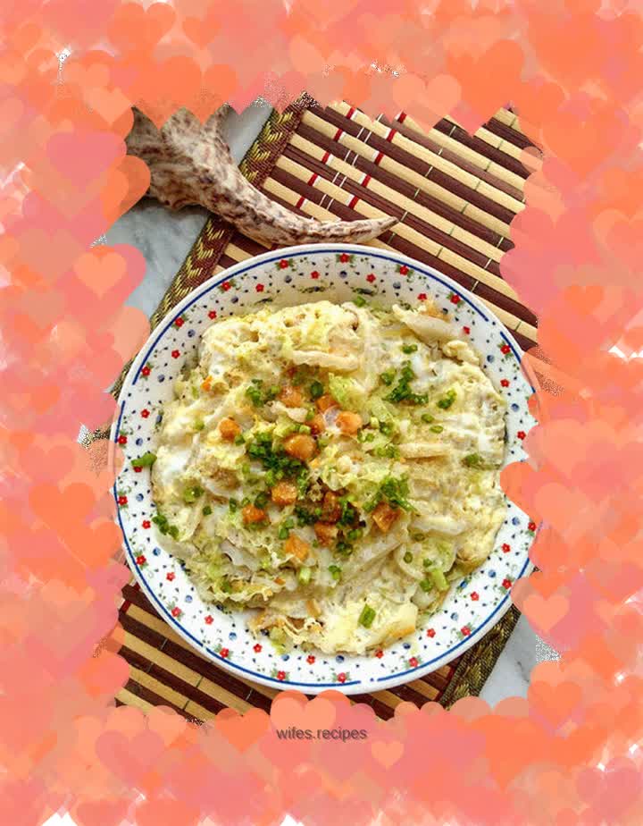 Scallops, cabbage and egg