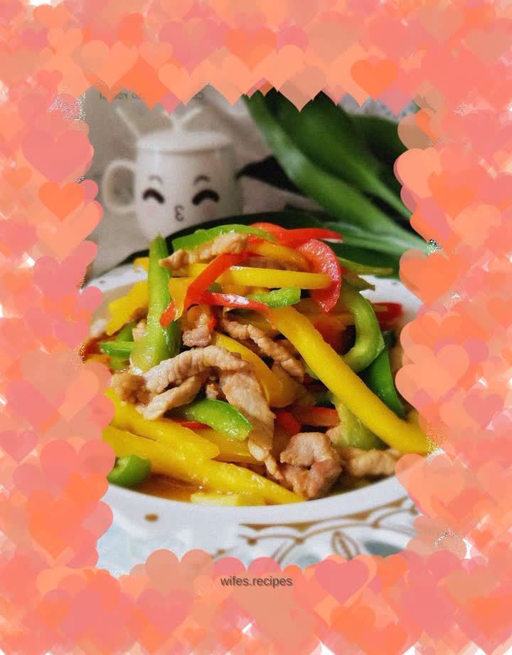 Stir-fried shredded pork with bell pepper
