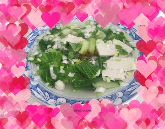 Green vegetable and tofu soup