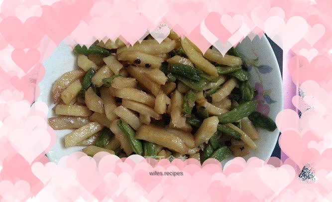 Stir-fried beans with potatoes - BBQ flavor stir-fry