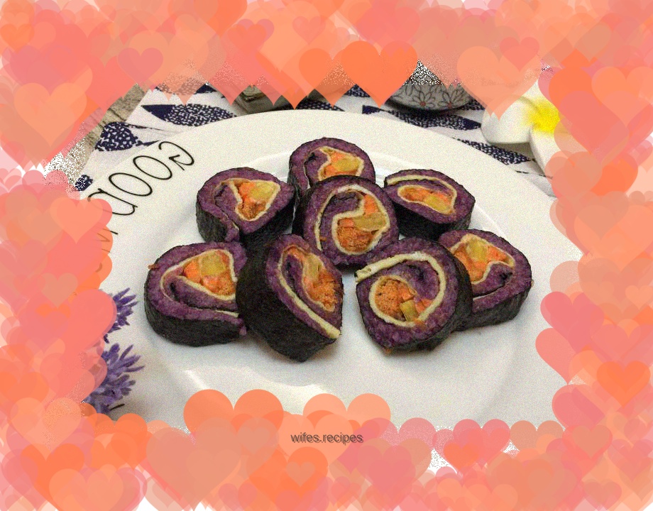 Quinoa and purple potato sushi rolls