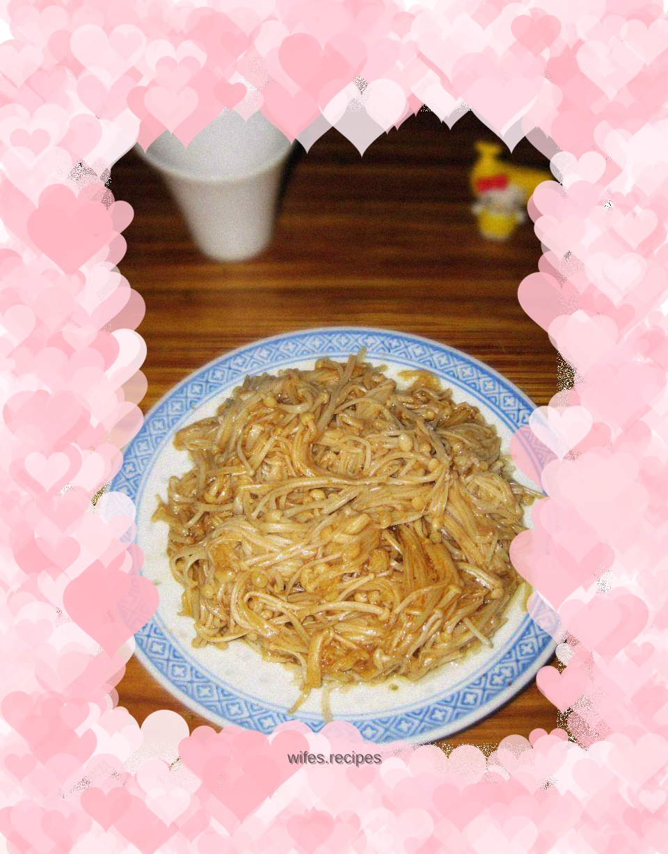 Enoki Mushrooms in Oyster Sauce