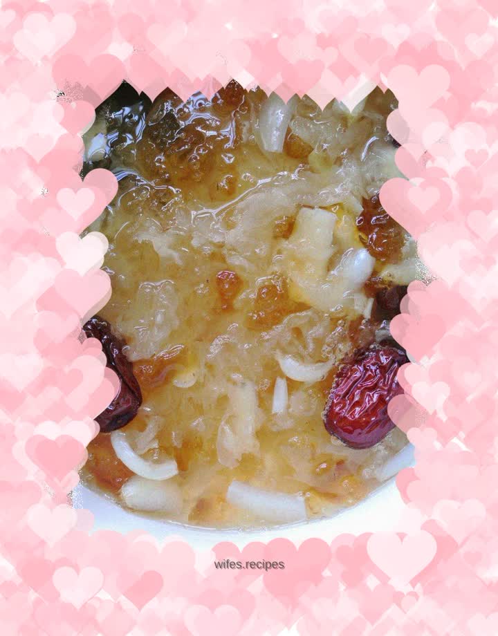 Tremella fungus, peach gum and lotus seed soup