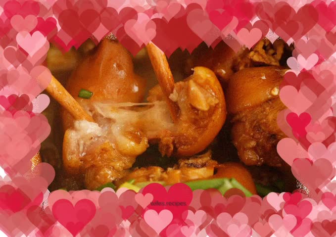 Pork trotters dinner made in a cast iron pot