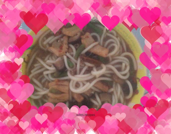 Pork belly and fresh squid rice noodles