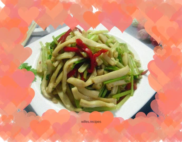 Fried squid with celery