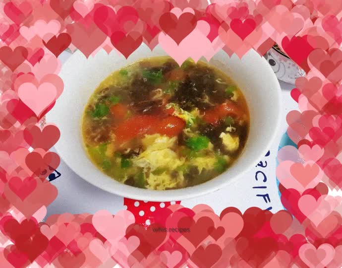 Mixed vegetable and egg drop soup