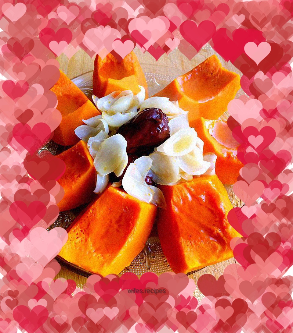 Steamed Lily with Pumpkin, Candied Dates