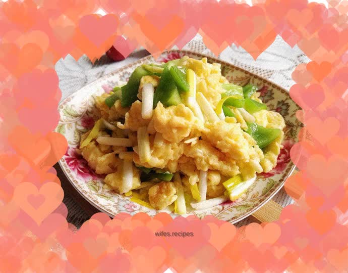 【Northeast】Fried eggs with garlic, yellow and green pepper