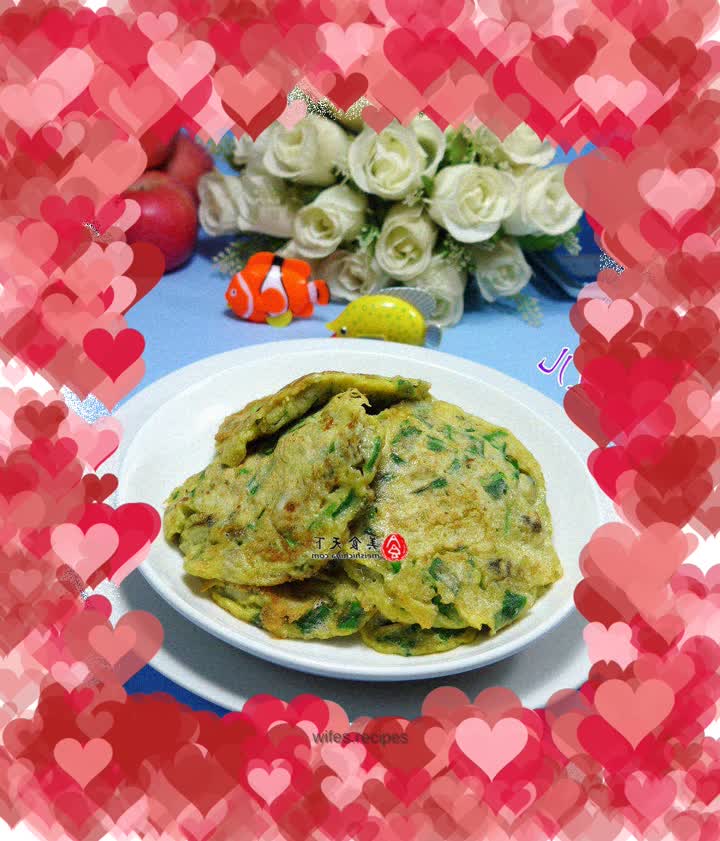 Chives, egg and oyster pan-fried