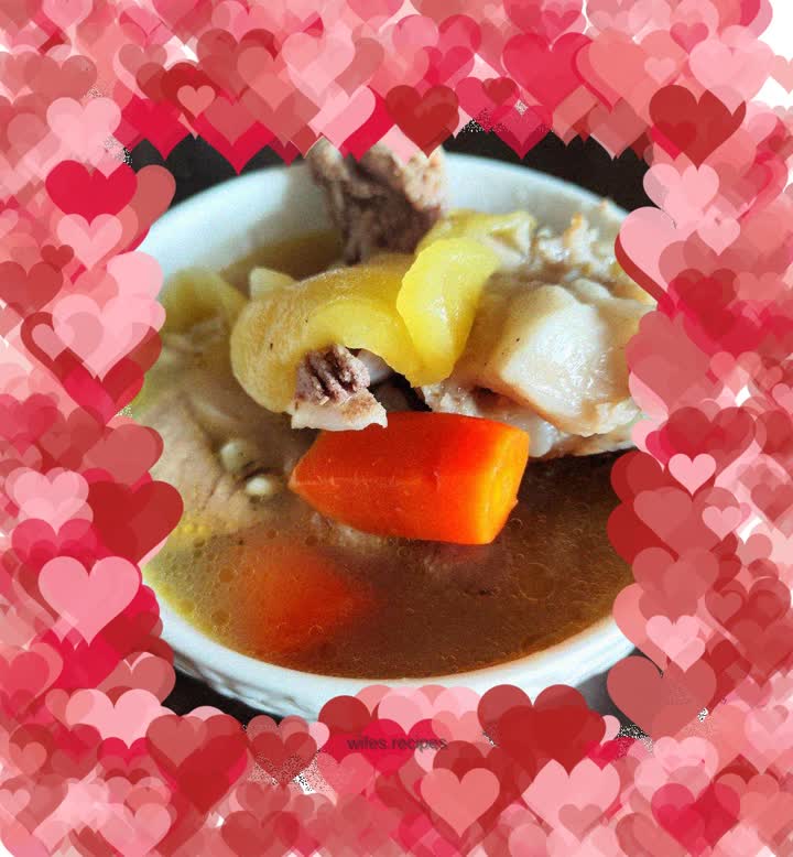 Carrot and apple bone soup