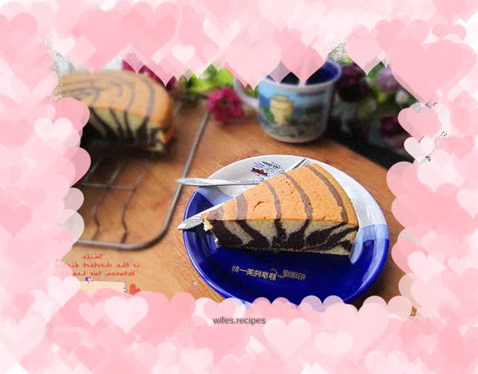 Zebra pattern chiffon cake