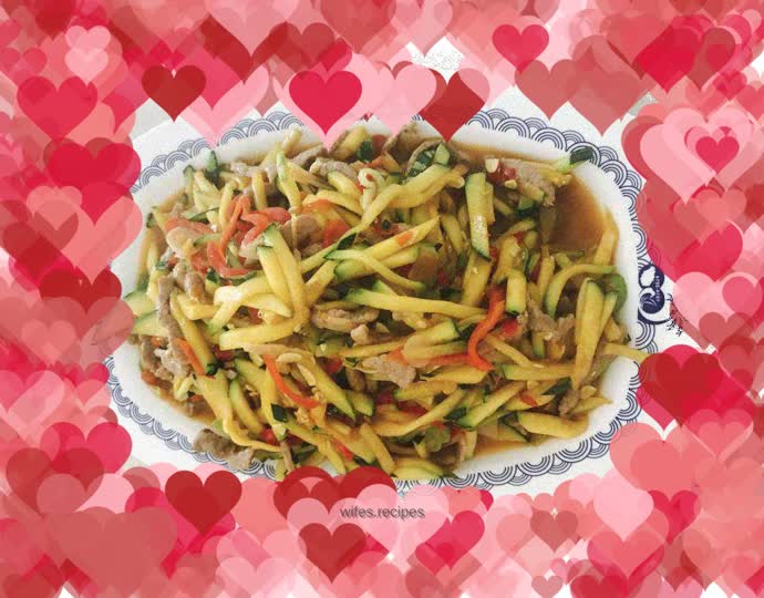 Stir-fried tender pumpkin shreds