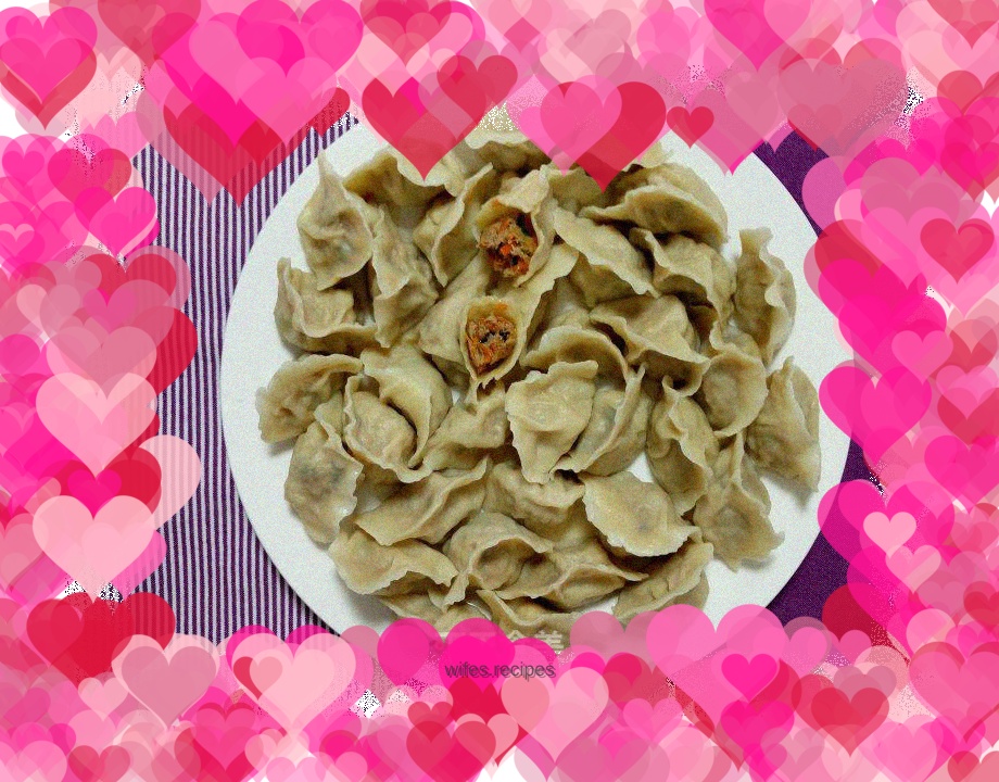 Carrot and mutton dumplings