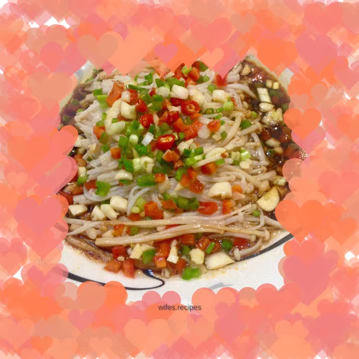 Boiled Enoki Mushrooms