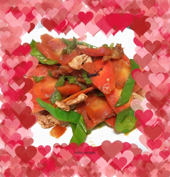 Stir-fried meat with carrots