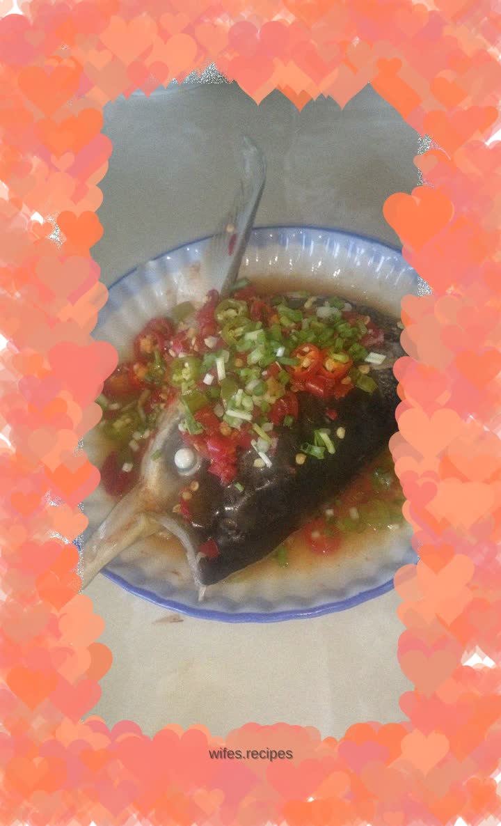 Fish head with chopped pepper (the second way to eat fish head)