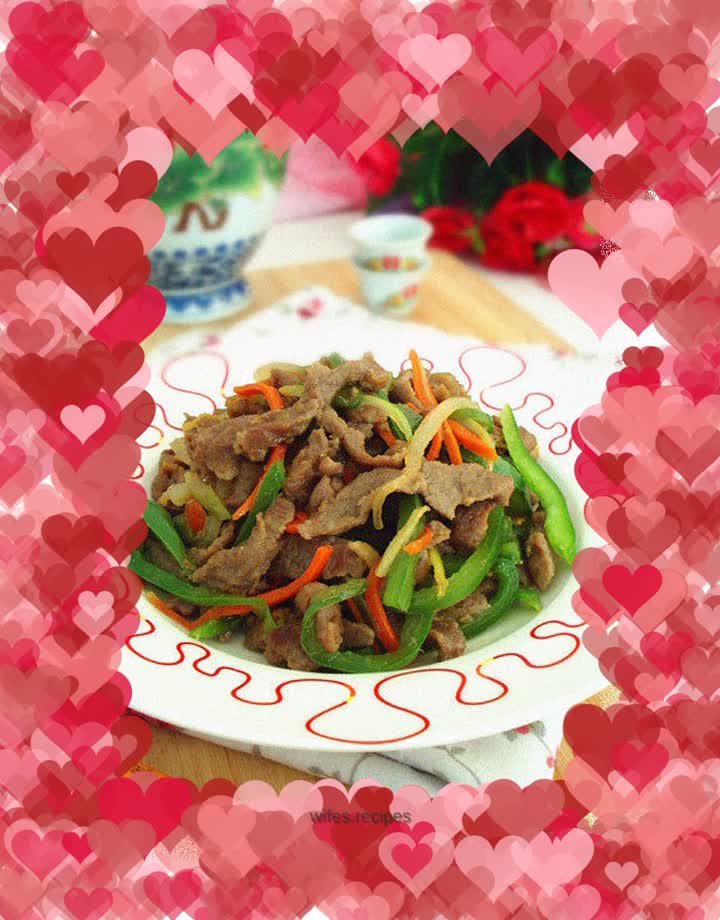 Shredded beef with green pepper