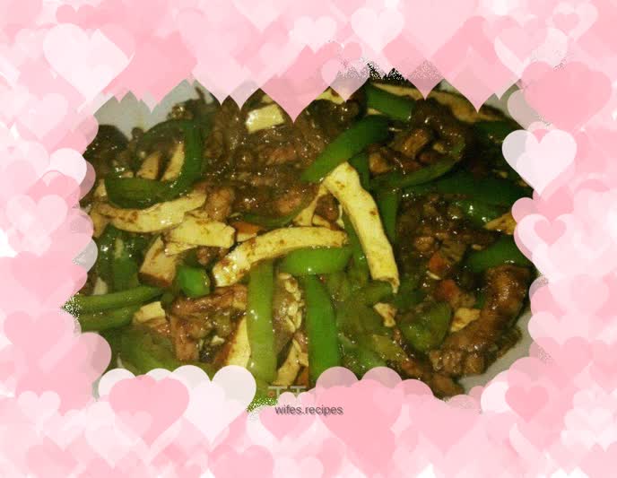 Shredded pork with green pepper