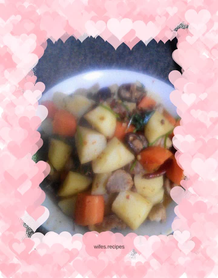 Spicy mushrooms and diced potatoes