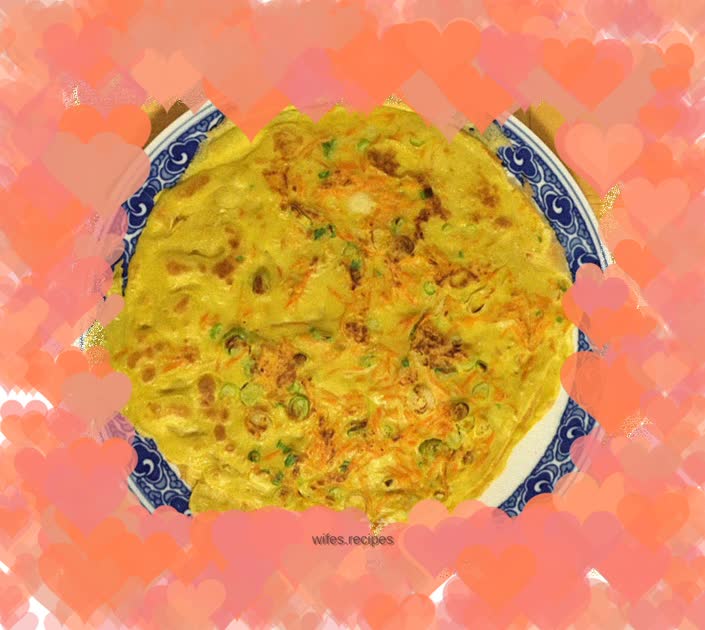 Carrot and Scallion Egg Noodle Pancake