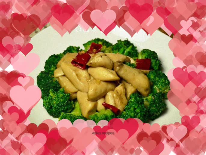 Broccoli with Abalone Sauce and King Oyster Mushroom