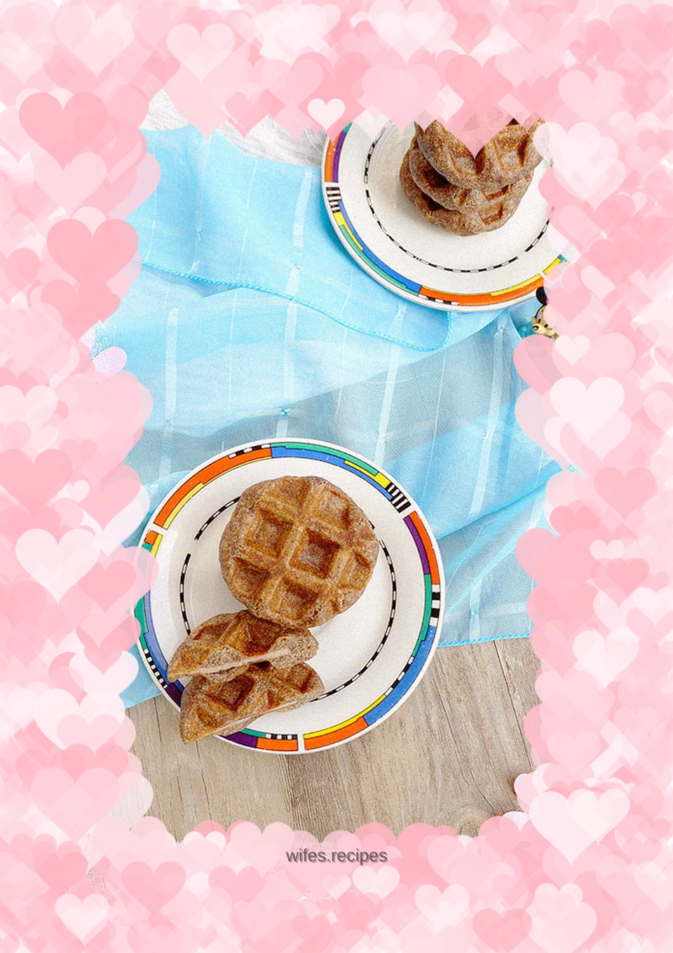 German Ham Filled Dark Whole Wheat Potato Waffles