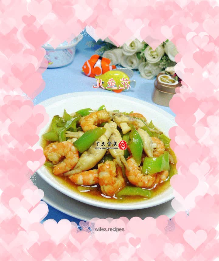 Stir-fried seafood with hot pepper