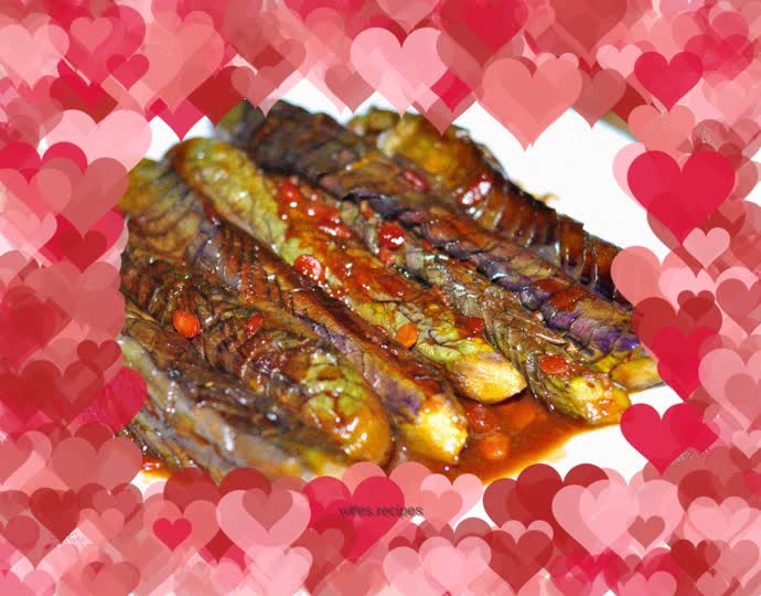Braised eggplant flowers with soy sauce